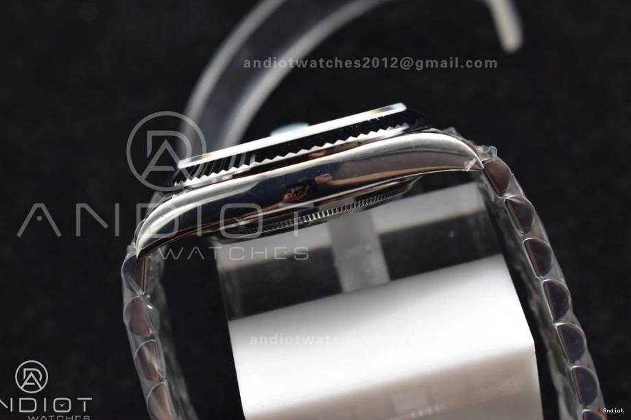 904L 40 Iced Roman Markers On Dial President Steel SS DayDate GMF Bracelet Blue A3255 V2 0123